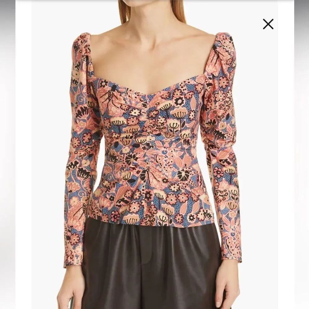 NWT ALC Chandler Sweetheart Top Navy/ Chestnut Size 10